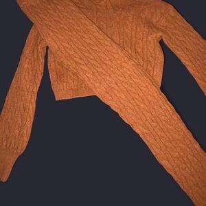 Cable Knit Orange Sweater